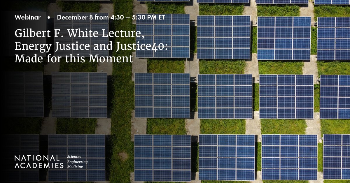theNASEM's tweet photo. The U.S. Department of @ENERGY is prioritizing #equity and place-based strategies in its efforts to drive a just #energytransition.

Join us December 8 for a discussion with DOE's Shalanda Baker on #energyjustice in the transition to #cleanenergy: https://t.co/ZZ6oVcWKTy https://t.co/7PugbCrntU