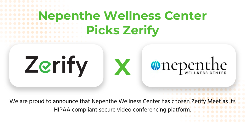 ZerifyOfficial's tweet photo. We are proud to announce that Nepenthe Wellness Center has chosen #ZerifyMeet as its #HIPAA compliant secure video conferencing platform. Learn more: https://t.co/6UEB1KkBBp
#VerifywithZerify
#ZeroTrust #CyberSecurity #VideoChat #VideoConference #ZRFY $ZRFY https://t.co/o8iD5csAkw