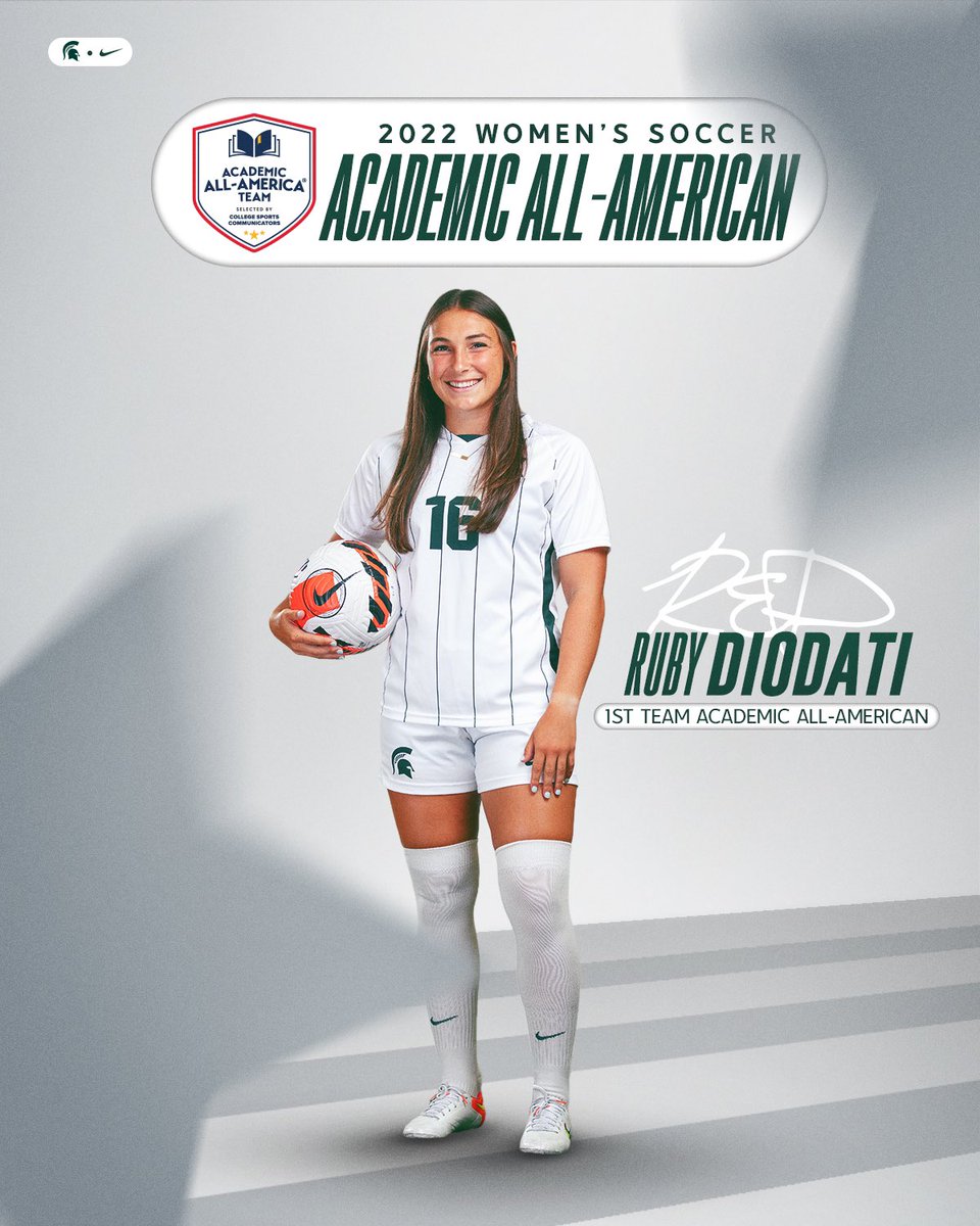 On the field✅
In the classroom✅
Ruby Diodati is a full time beast.

Congratulations to Ruby on being named a FIRST TEAM CSC Academic All-American🇺🇸👩‍🎓

#GoGreen