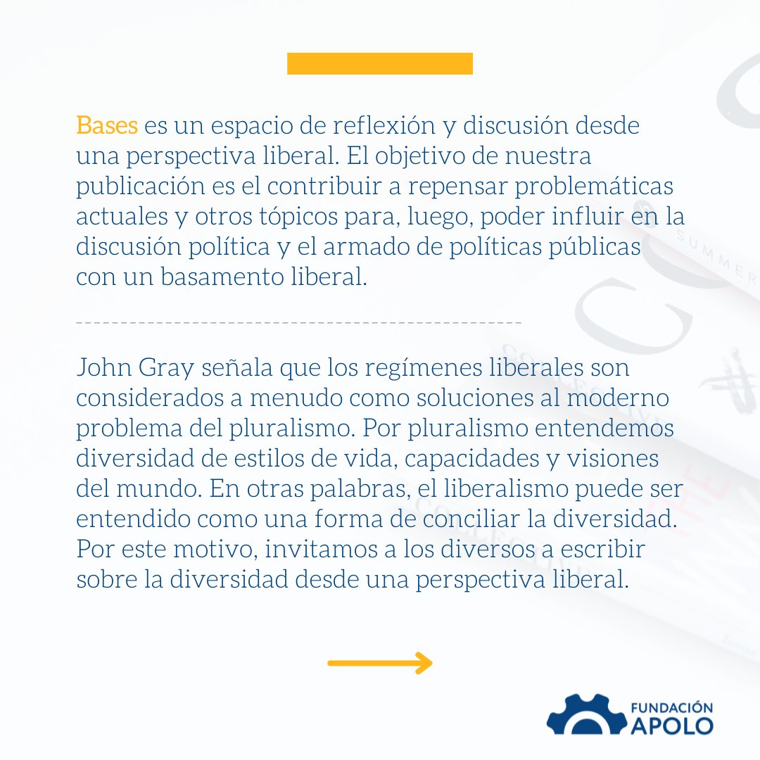 FundacionApolo's tweet photo. ✒️ | Te invitamos a escribir para el segundo tomo de nuestra revista Bases, esta vez con el eje en la diversidad.
No olvides que el primero ya se encuentra disponible en https://t.co/JyycHvxWL1
#FundaciónApolo #Transparencia #Ciudadanía #Libertad #Diversidad #RevistaBases https://t.co/xUxr3tQlmB