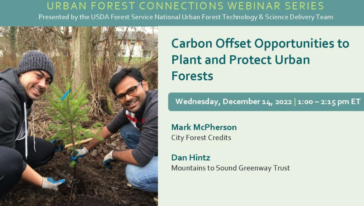 forestproud's tweet photo. Curious about #carboncredits? Check out this @forestservice #webinar on 12/7 to learn about how #urbanforest #carboncredits work, their role in the voluntary #carbonmarket, and how #forests4climate deliver #climatesolutions: 
https://t.co/MuX7WO6qxW #forestproud #treesarekey https://t.co/Sc61pLFKZD