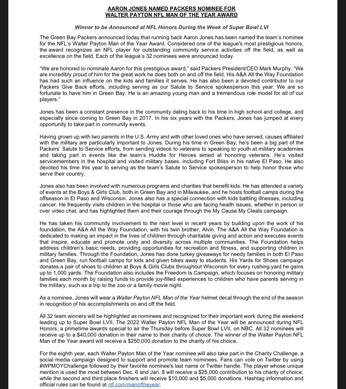 Matt Schneidman on Twitter "Packers announce Aaron Jones as their