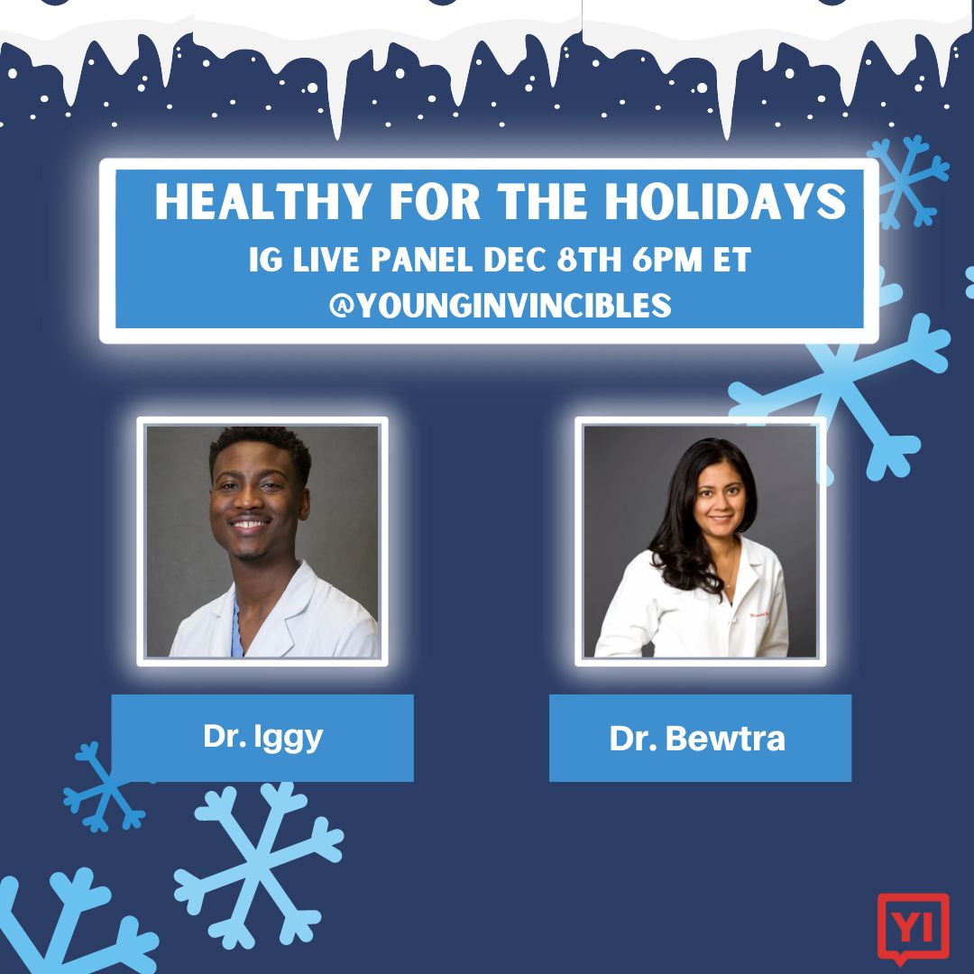 YoungInvincible's tweet photo. Thatβs it for this weekβs #TodaysVoicesTues! Thank you to everyone who participated today. Make sure to keep your eyes on our social channels this week for our Healthy for the Holidays Weekend of Action, kicking off with an IG live panel of doctors! Hope to see you there! #FluBoo https://t.co/1vhrpoLh8O