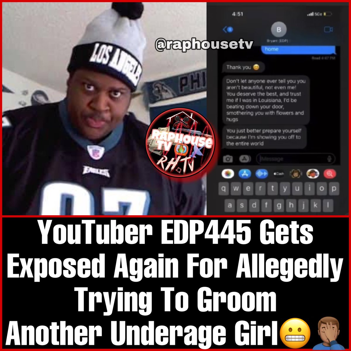 Raphousetv (RHTV) on X: r EDP445 Gets Exposed Again For Allegedly  Trying To Groom Another Underage Girl😬 this is allegedly the third minor  he's been caught interacting with🤦🏽‍♂️  / X