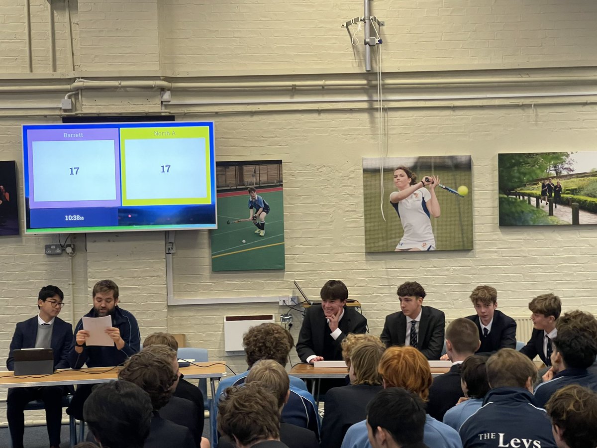 House Challenge Final today and despite the team's best efforts, <a href="/LeysBarrett/">Leys Barrett House</a> were deserved winners in a fine contest. Congratulations to all involved and thank you Mr Bennett-Jones for running such a great competition! ⚔️