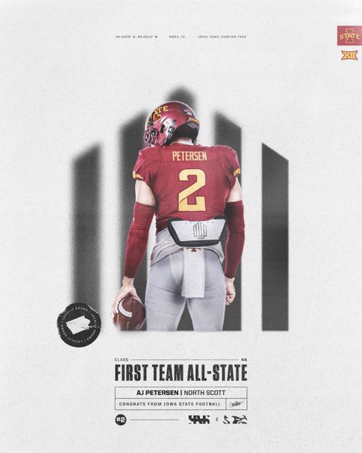 Thank you <a href="/DerekHoodjer/">Derek Hoodjer</a> &amp; <a href="/CycloneFB/">Iowa State Football</a> for giving me this opportunity. 🏈❤️
