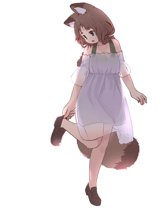 白ワンピぽこちゃん#毎日お絵かき練習共有 