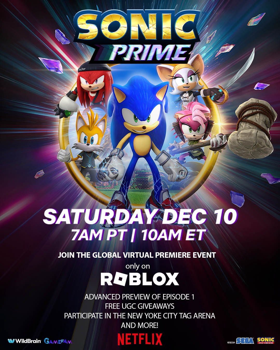 Sonic the Hedgehog on X: Catch an advanced screening of Sonic Prime in  Roblox's @SonicSimulator before it debuts on Netflix on Dec. 15th!   / X