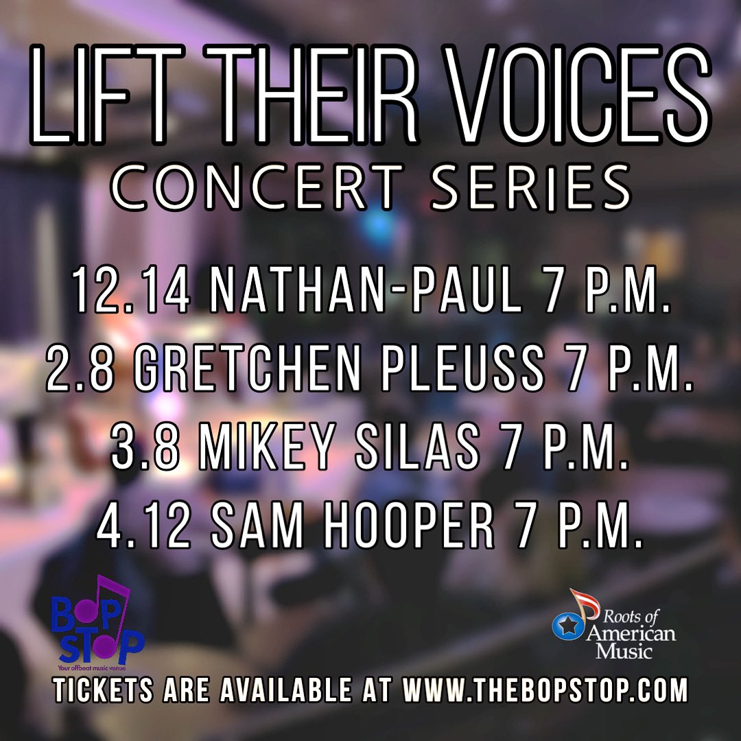 ROAM_arts_edu's tweet photo. We have some great performances coming up with our ‘Lift Their Voices’ concert series. Don’t miss out on these great performances at the Bop Stop. Tickets are available through our link in our bio
#lifttheirvoices #rootsofamericanmusic #tbt #bopstop #cleveland #livemusic #history https://t.co/bQIFHttM5S