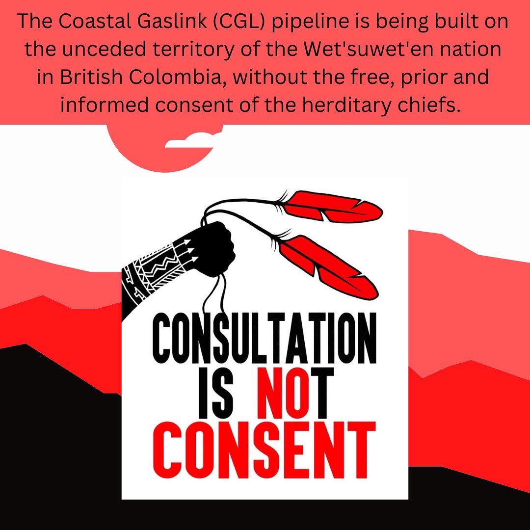 SURJto's tweet photo. 🔥Tell RBC to KILL THE DRILL!! Consultation is NOT consent.
The Costal Gaslink pipeline is being built on Wet’suwet’en land without any consent. A major investor? Your bank.
Join us Dec 10, 3-4 in peaceful outreach to RBC customers at 436 King at W.
#KilltheDrill #QuitRBC https://t.co/0ocnGRJUmd