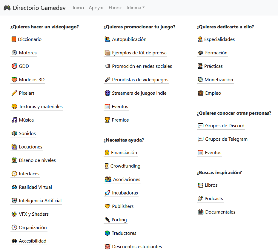 ✨Si os ha parecido interesante el libro, si vais a la portada de la web podéis encontrar todo tipo de recursos para desarrollar vuestros juegos startgame.dev