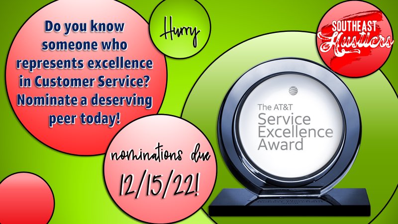 No Limit South (@nolimitsouthihx) on Twitter photo Who is that individual who represents Excellence day in and day out? Let’s recognize them with a nomination for their efforts! Nominate a deserving peer TODAY for The AT&T Service Excellence Award! 🏆🥇👑🏆
<a href="/SoutheastIHX/">Southeast Hustlers IHX 👑🔆</a>
#EverydayNoLimits Who is that individual who represents Excellence day in and day out? Let’s recognize them with a nomination for their efforts! Nominate a deserving peer TODAY for The AT&T Service Excellence Award! 🏆🥇👑🏆
<a href="/SoutheastIHX/">Southeast Hustlers IHX 👑🔆</a>
#EverydayNoLimits