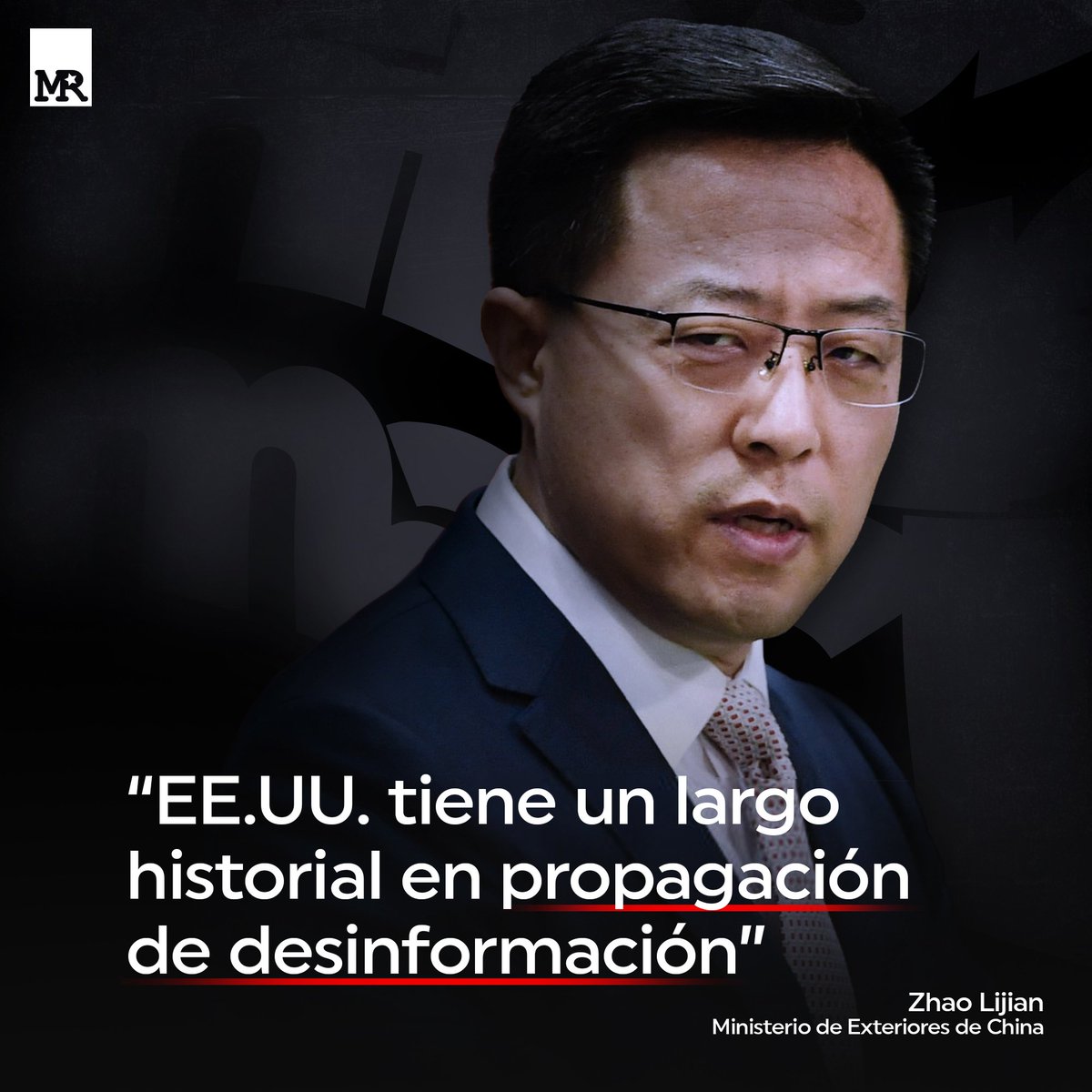 El vocero del Ministerio de Exteriores de #China Zhao Lijian, aconsejó a #EEUU a dejar de manchar, difamar y atacar a China, como parte de su campaña de desinformación por pretender ejercer un poder hegemónico a costa de la paz de otras naciones. 🇨🇳🗣🇺🇲
#ManifiestoRevolucionario