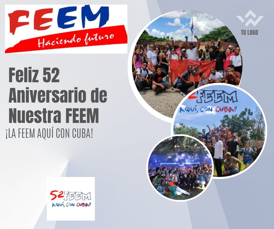 gil_lien's tweet photo. Bienvenidos los #52Feem
Muchas felicidades a todos los estudiantes de la Enseñanza Media, persigan sus sueños , superense cada día más para continuar fortaleciendo nuestra Revolución .
A celebrar en grande ✊⭐
#FEEM52
#AquiConCuba https://t.co/zBQ1daHCAf