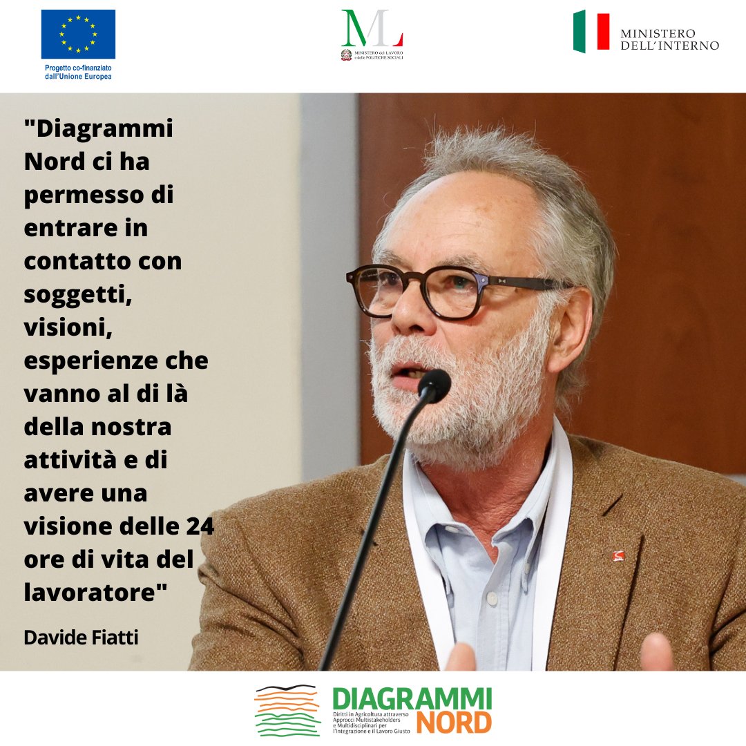 Davide Fiatti, Segretario nazionale <a href="/flaicgil/">Flai Cgil nazionale</a>, ha sottolineato l’importanza del Progetto <a href="/DiagrammiNord/">Progetto Diagrammi Nord</a> come modello di riferimento operativo: 
“Il progetto ci ha aiutato a sistematizzare lo stare accanto ai lavoratori con il sindacato di strada nei luoghi di vita e di lavoro”.