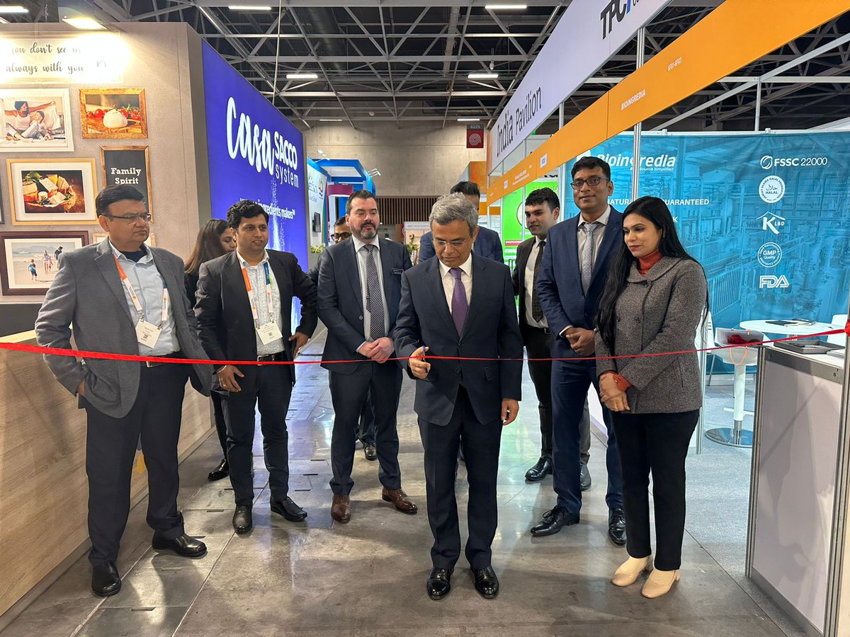 TPCI_'s tweet photo. @TPCI_  organised the India Pavilion during FI Europe trade show in Paris during December 6-8, 2022. 
The pavilion was inaugurated by HE Mr. Jawed Ashraf, Hon'ble Ambassador of India to France. 
@indiaembfrance https://t.co/GsfetCxLyx