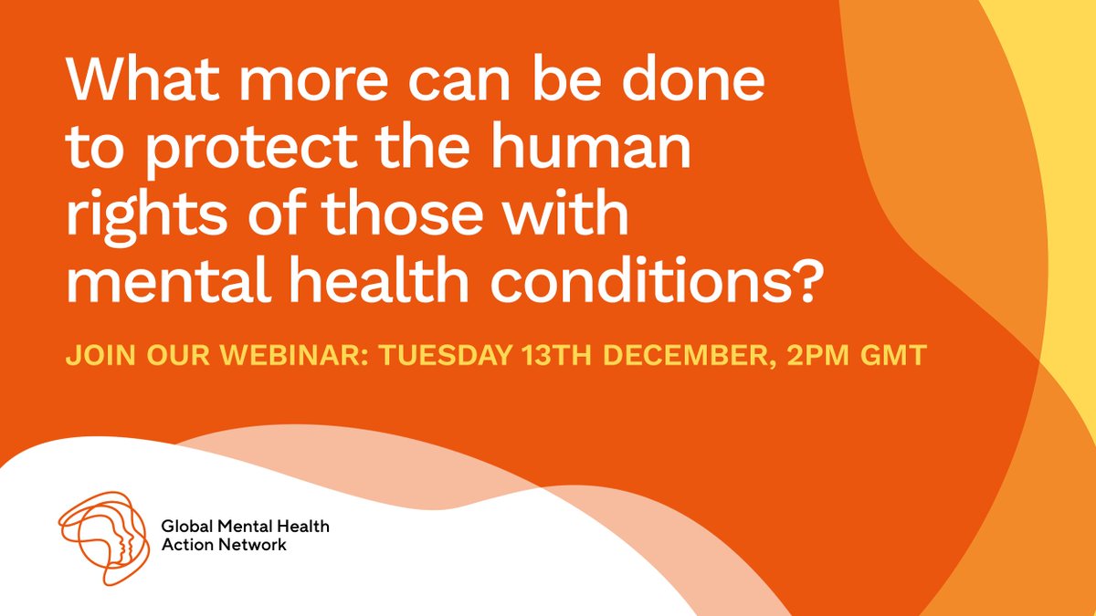 Just 1️⃣ week until our next #MHForAll #webinar for #HumanRightsDay.
Chaired by <a href="/Claudia_P_Braga/">Cláudia Braga</a>, we'll discuss how to provide a rights-based approach to #MentalHealth care, with speakers:
 
🗣 <a href="/CAREenPeru/">CARE Perú</a>, <a href="/CBM_Global/">CBM Global Disability Inclusion</a>, <a href="/CfuhLiberia/">CFUH Liberia</a>
🗓 Tue 13 Dec 2pm GMT
🔗bit.ly/3BhjRDh