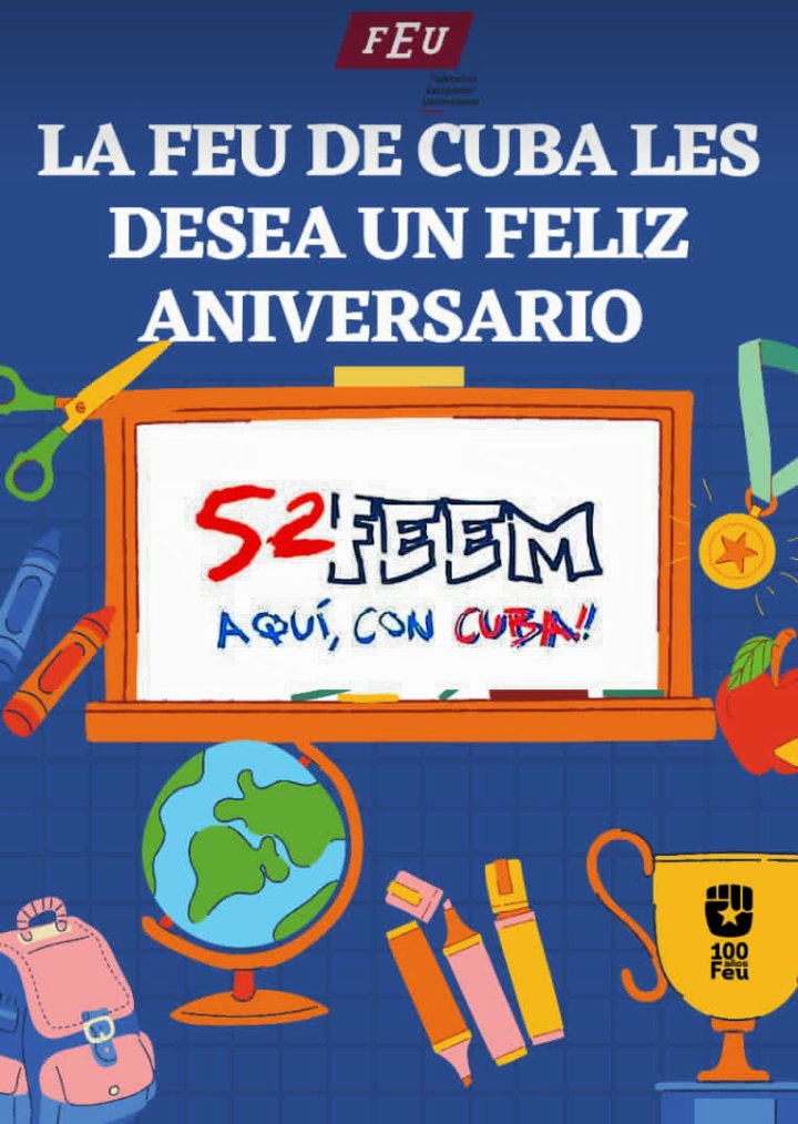 feupalmasoriano's tweet photo. Muchas felicidades a nuestra organización hermana 🫂 la FEEM que está de cumple hoy 🥳

En especial a la @feem_palma por su gran trabajo y ser merecedora de la sede provincial del acto de celebración 😁

Muchas felicidades 🥰

#PalmaSoriano #SantiagoDeCuba #UCM_SC https://t.co/3yDStrKcmR