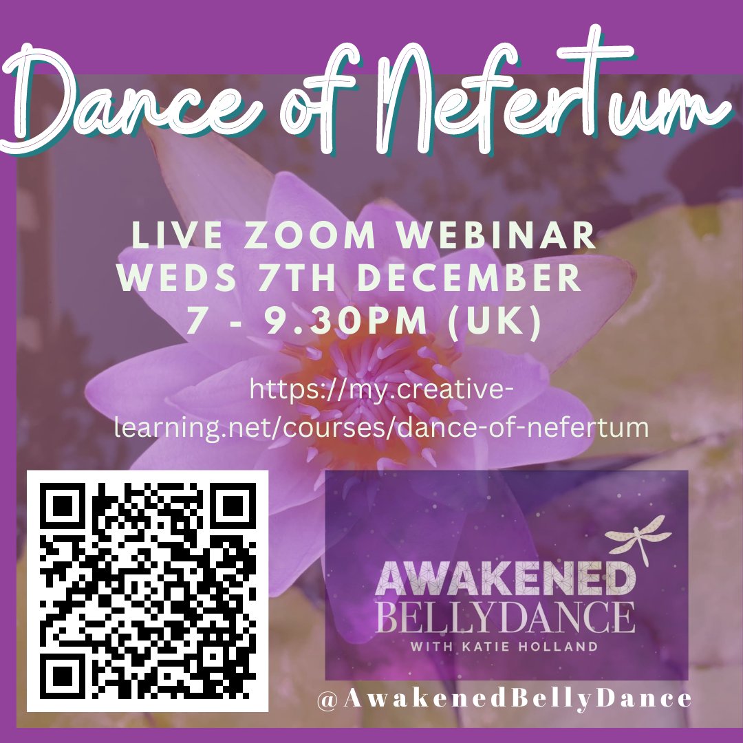 CreativeMHealth's tweet image. Dont miss this tomorrow! We will dance a unique choreography inspired by temple hieroglyphs and the Blue Lotus as Katie intertwines her knowledge of sacred dances into a dynamically activating ‘Dance of Nefertum’. 
 my.creative-learning.net/courses/dance-…