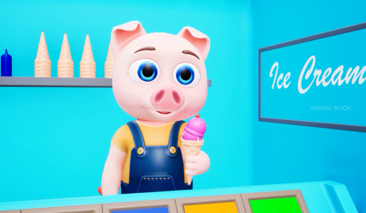 AnimalBookk's tweet photo. Piggy's Color Ice Cream Truck for Barn Animals in Forest | Learning Colo... https://t.co/9MPWAIH978 via @YouTube 
#piggy #learncolors #colorsforchildren https://t.co/w6mFXVDKkO