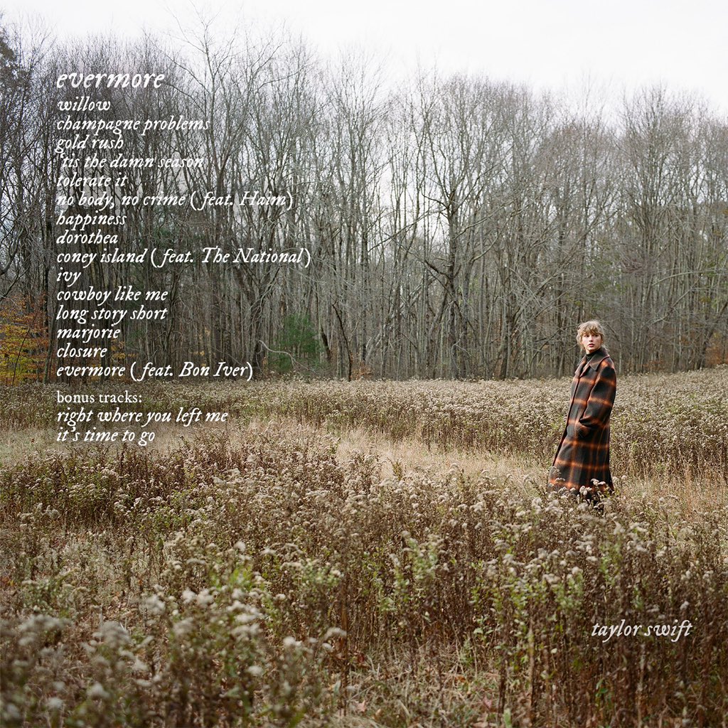 tswifterastour's tweet photo. What 3 songs from evermore would you include in the setlist for Taylor Swift’s ‘The Eras Tour’? https://t.co/oexxRE1vr0