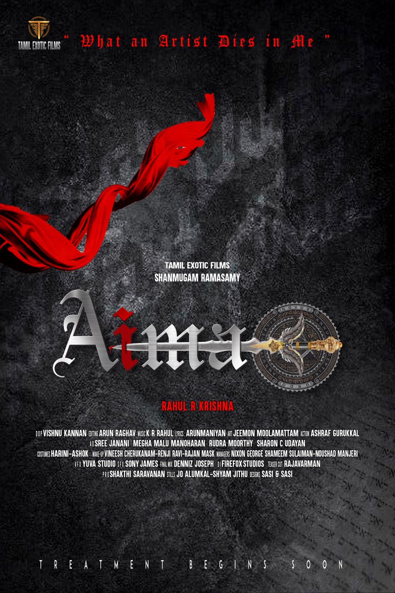 PROSakthiSaran's tweet photo. Mystery has a New Address
Suspense finds a New Identity Experience a Never-Ever Before Mystery-Suspense Thriller

Here's The #AIMATitleLook 

Production - #TamilExoticFilms #SHANMUGAMRAMASAMY

Direction - #RahulKrishna

@PROSakthiSaran https://t.co/f8ejUd6378