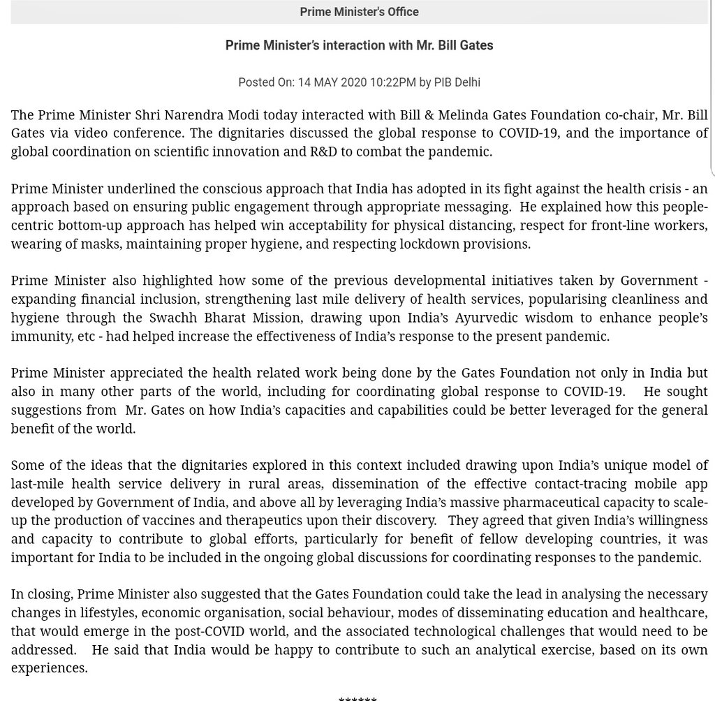 @ashwani_mahajan @drvandanashiva @fssaiindia Sir, what do you say about opportunistic @melindagates/@BillGates? What is your opinion about the role of PFHI? Why is the Govt providing a platform to @BillGates to speak on every important matter (#agriculture #Corona #health #digitalisation etc)? @ANI twitter.com/tejas_tvora/st…