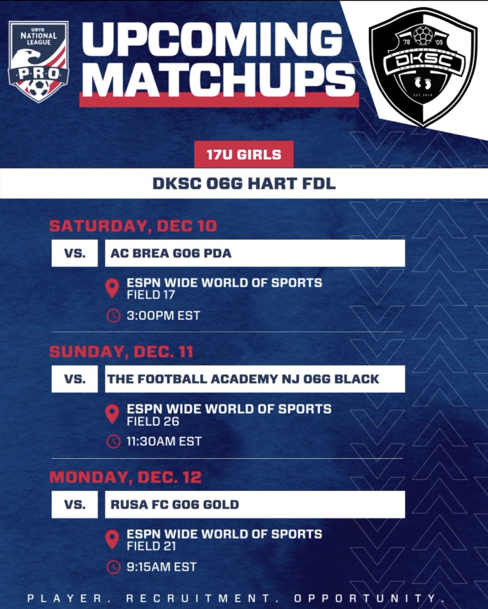 STING DALLAS BLACK 07/06 HART ECNL RL (@stingblk06ghart) on Twitter photo It’s time! <a href="/NationalLeague/">National League</a> PRO kicks off this Saturday live from <a href="/ESPNWWOS/">ESPN Wide World of Sports</a> It’s time! <a href="/NationalLeague/">National League</a> PRO kicks off this Saturday live from <a href="/ESPNWWOS/">ESPN Wide World of Sports</a>