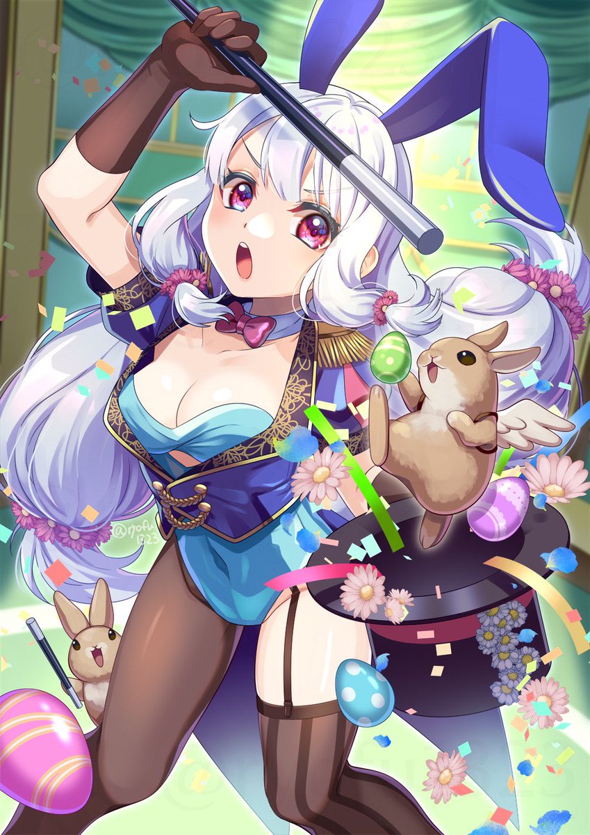 「オリジナルではイースターバニー絵でした#今年も残りわずかなので今年一番伸びた絵を」|りょふ彦@絵仕事募集中のイラスト