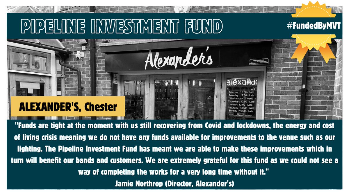 Thanks to @musicvenuetrust for providing funding for our lighting system to be upgraded! We are hopeful that the upgraded system will be installed in January & improve the experience in the venue for bands & customers alike. Big shout out and thanks #FundedByMVT