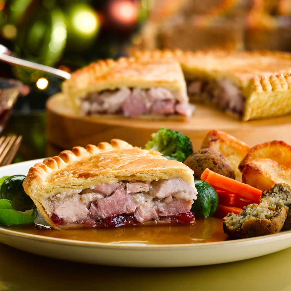 TurnersPies's tweet photo. Bringing it back to our festive pie. 😋 Our delicious Turkey, Gammon &amp; Cranberry Pie is a Boxing Day &amp; New Year favourite (and every Friday Pie-day leading up to!)

When will you be having it this year?

#Turnerspies #piesbypost #pie #festivefood #christmas https://t.co/RMGrIIAb0R