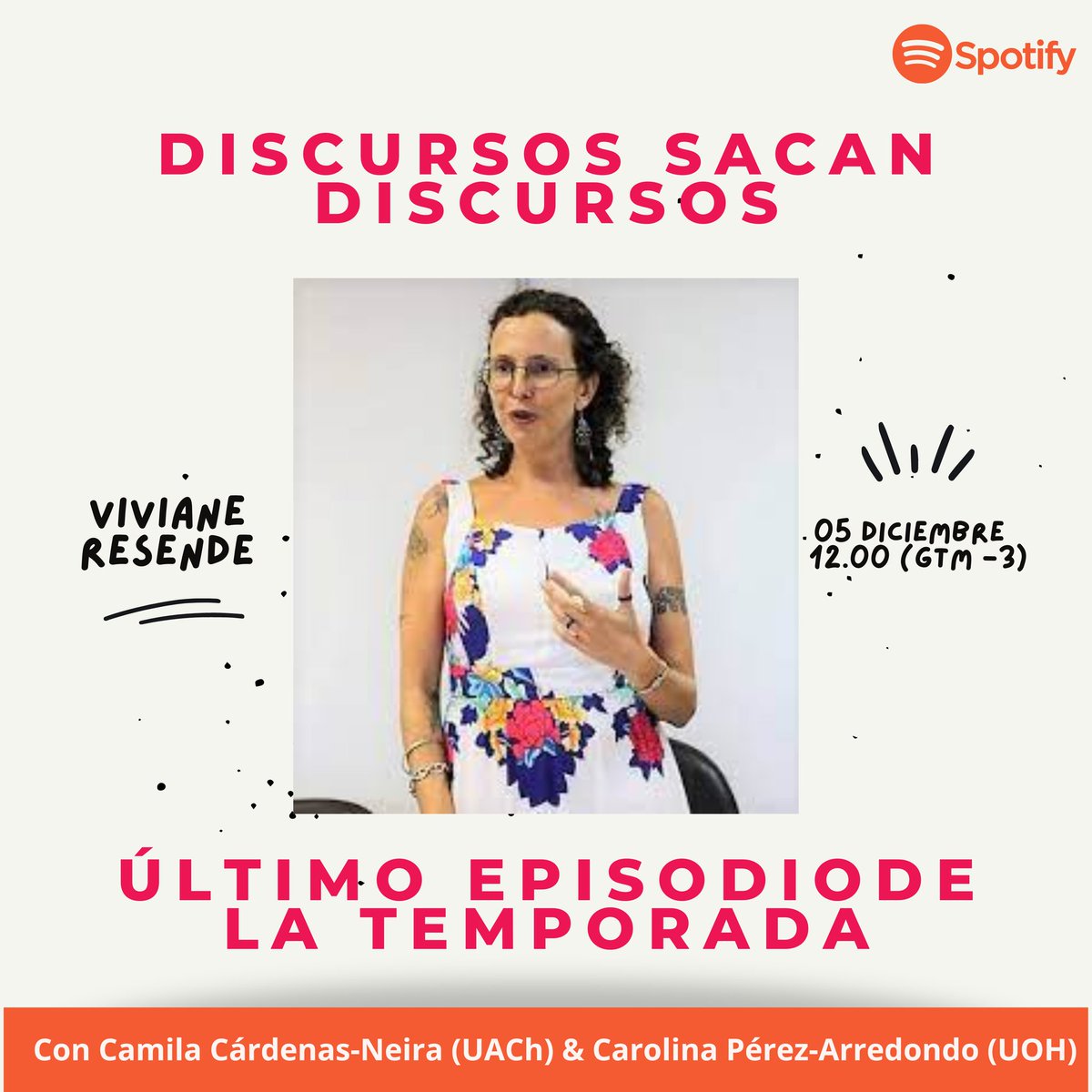 aledchile's tweet photo. 📢 Último episodio de la segunda temporada de DISCURSOS SACAN DISCURSOS

En esta ocasión entrevista a la Dra. Viviane de Melo Resende 💡

Episodio disponible en Spotify ⬇️

https://t.co/EtPnC1qxtn

¡No te lo pierdas!

@comuALED https://t.co/G3116LsPY6