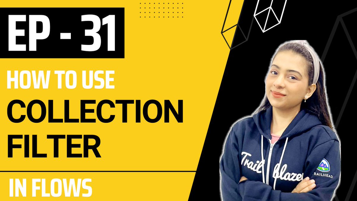 monikasfdc's tweet photo. EP - 31 | HOW TO USE COLLECTION FILTER IN FLOW | LIGHTNING FLOW SERIES ⚡
Video Link 🎥 : https://t.co/dJXl45Uume
Blog Link 📙 : https://t.co/q6Vrea2bNH
@salesforce @trailhead @SalesforceAdmns
#salesforce #trailhead #flow #collectionfilter #flowelement #NodeJS #lightningflow https://t.co/duuQisqMge