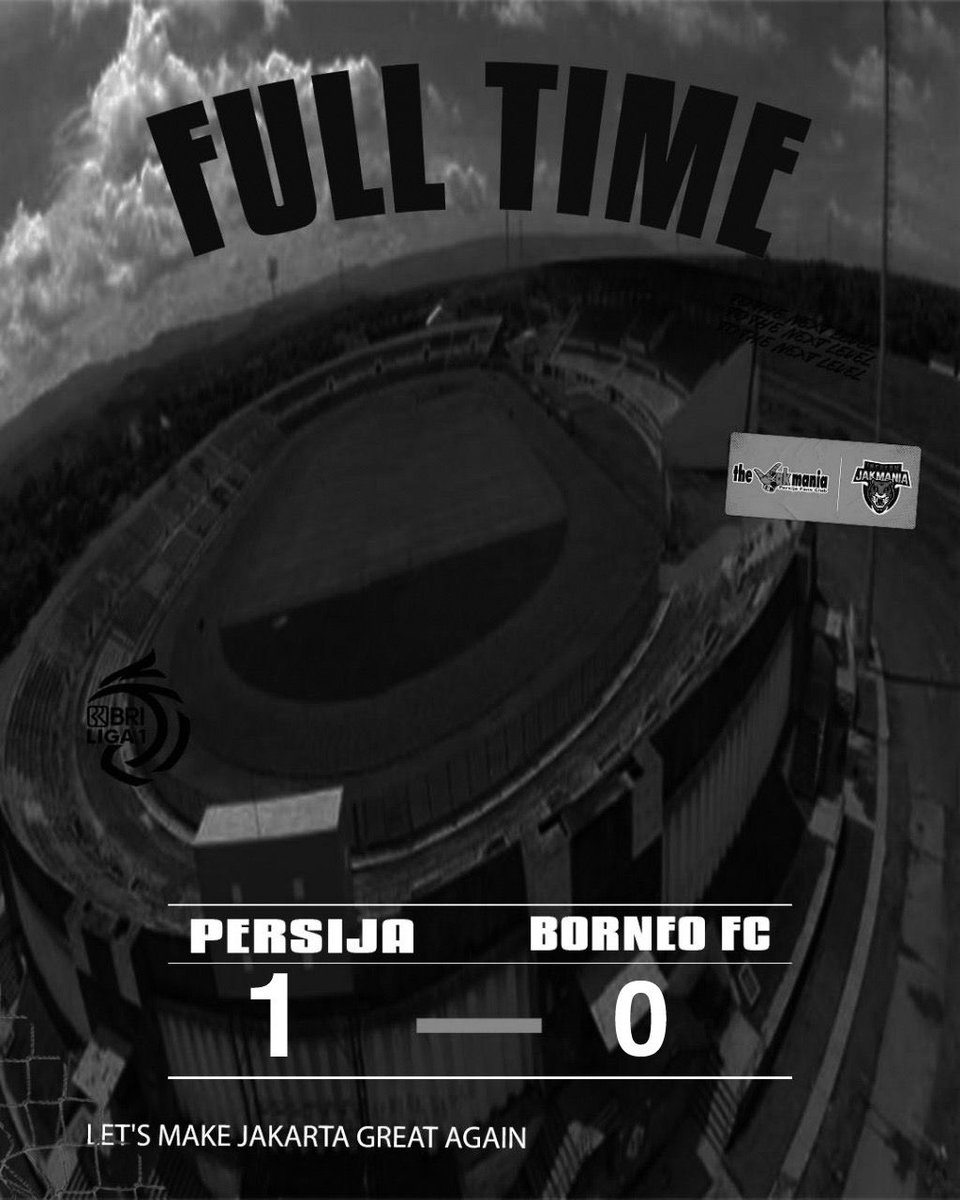 InfokomJakmania's tweet photo. FT: Persija Jakarta 1-0 Borneo FC
_
#UsutTuntasTragediKanjuruhan 
#ToTheNextLevel #BelieveInTwelve 
#Jakmania #InfokomJakmania https://t.co/kgzogHn6v9