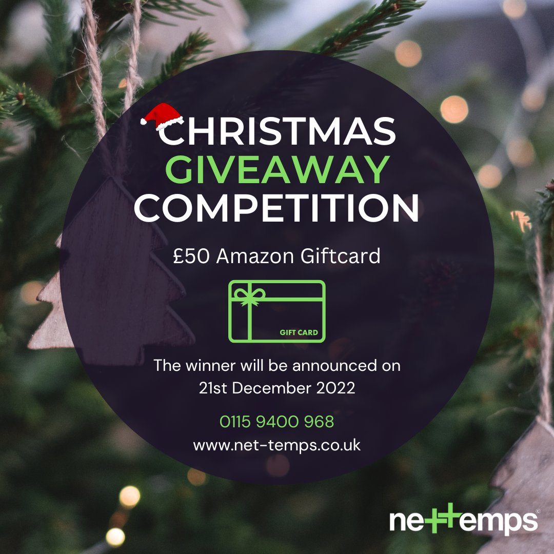 ✨Want the chance to win a £50 Amazon gift card? ✨

Follow our page on LinkedIn - <a href="/Net_Temps/">Net Temps Limited</a>, like and tag 2 friends in the comments for a chance to win this fabulous prize with the chance to treat yourself guilt free! 🎄🎁

The competition closes on 21st December 2022