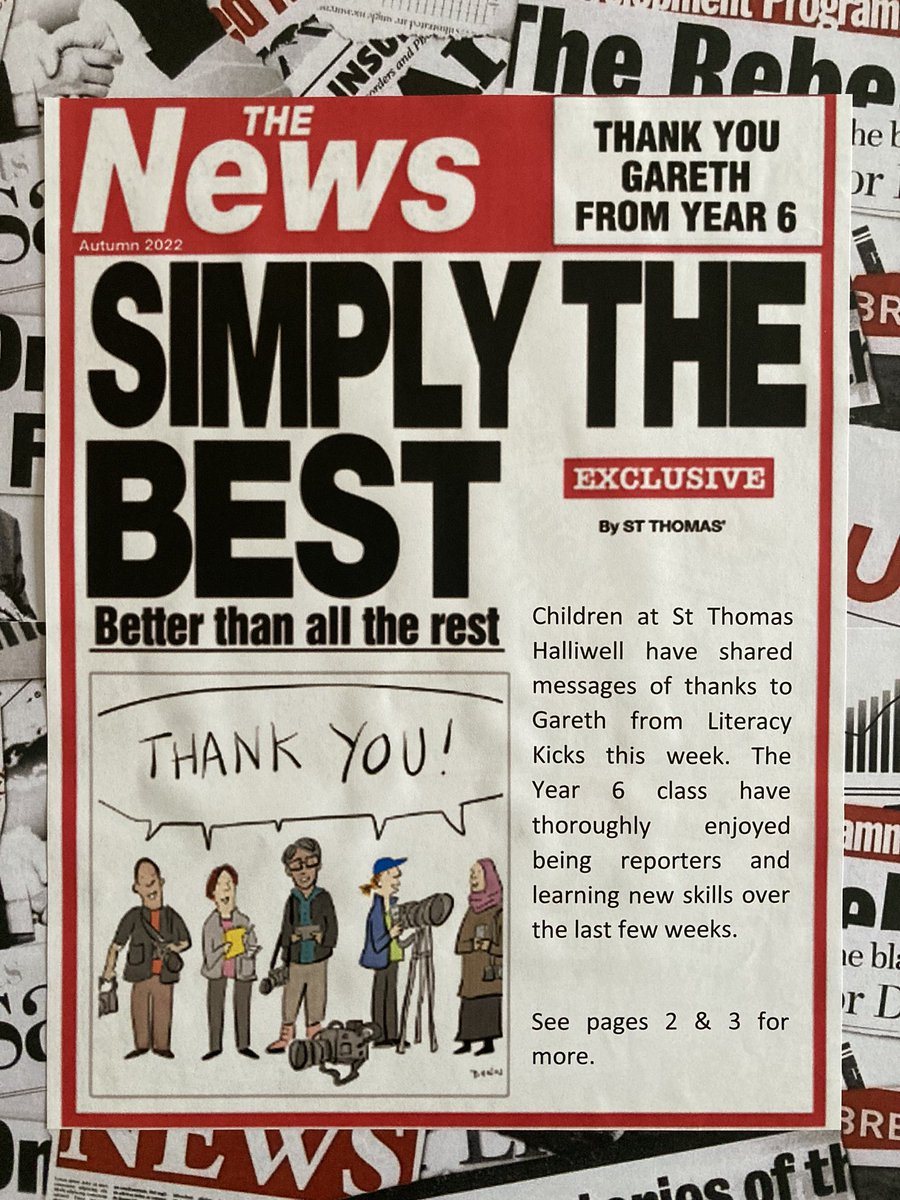 literacykicks's tweet photo. Today marked the end of six fantastic weeks with Year 5 and 6 classes at @StThomas_CE, with unexpected thank you notes from the students. We have thoroughly enjoyed working with all of them βοΈ π° https://t.co/q6ES5F7oJ7