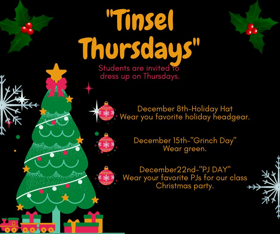 nashvillesd's tweet photo. Students are invited to dress up on Thursdays in December. https://t.co/HvHceEay39