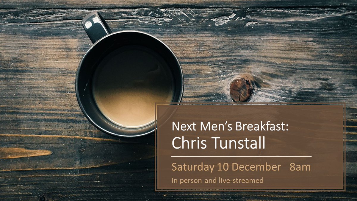 This Saturday, hear from Chris Tunstall (British Laser Sailing and Jaguar Land Rover) as he shares his story, experiencing God's faithfulness through childlessness, adoption, redundancy and bereavement. Our final Men's Breakfast in 2022, find out more: bit.ly/3Bcztbf