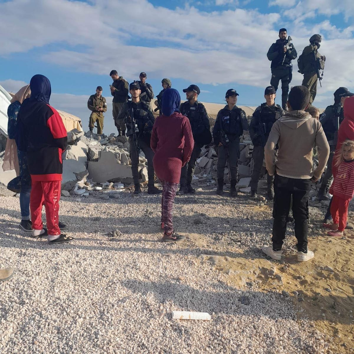 The Israeli military is confiscating tents which were used as a temporary school for the children of Khirbet a-Safai al-Foqa in Masafer Yatta, after it demolished their school about two weeks ago.