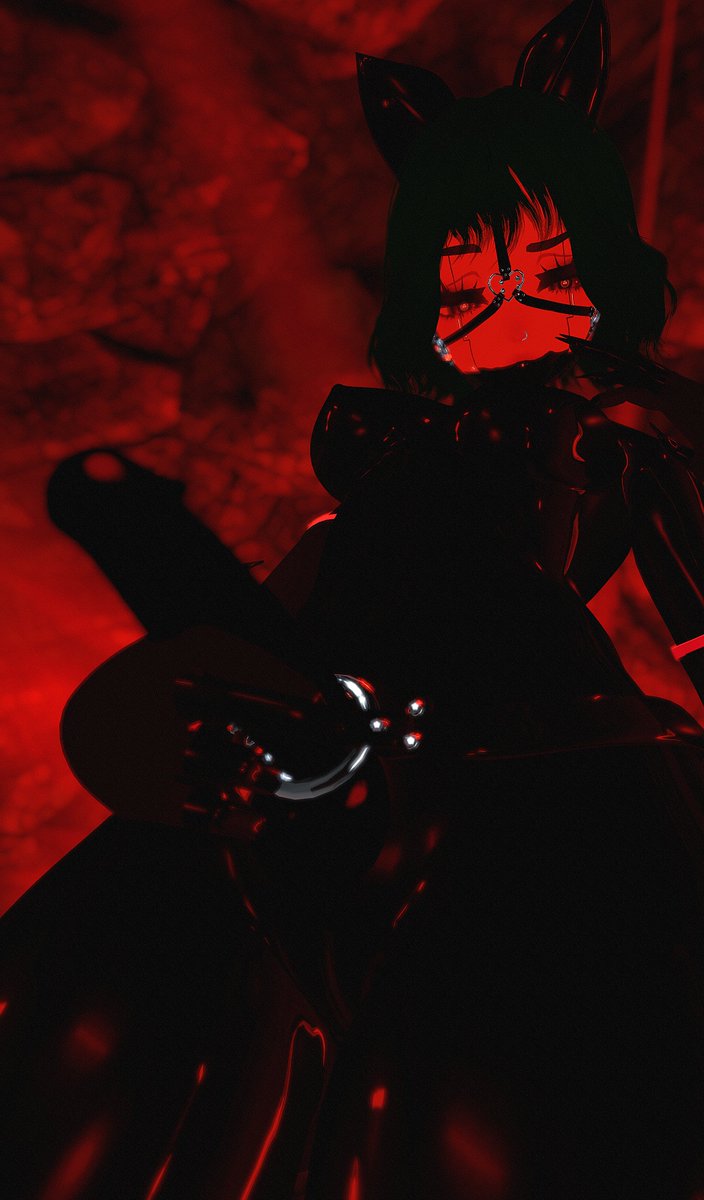CyberJackieVR's tweet photo. Now be a good lil' pet and enjoy your treat 😈❤️

#vrchat #vrc #vrclewd #vrcnsfw #nsfw #nsfwtwt #lewd #latex #bdsm #shiny #cyber #cyberdemon #cyberchick https://t.co/EhdDLFJ5qh