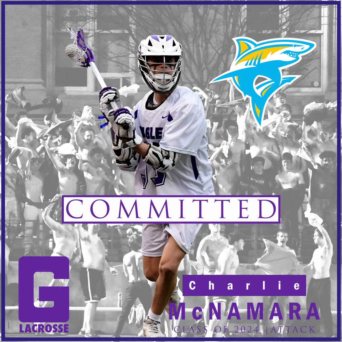 Congratulations Charlie on your commitment to @LIUMLAX #🦈Nation #HailGonzaga #EaglesFlyHigh #AMDG #Classof2024 @ILPreps @Inside_Lacrosse