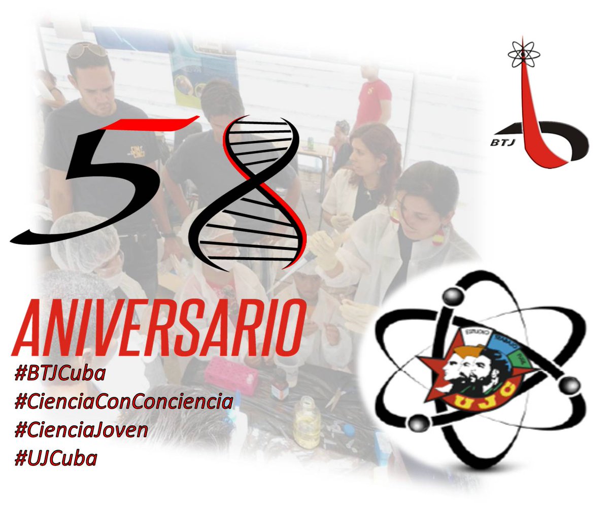 Los jóvenes innovadores e investigadores cubanos están de aniversario. 
Muchas felicidades a la familia de las #BTJCuba #CienciaConConciencia 
#CienciaJoven 

<a href="/UJCdeCuba/">UJC de Cuba</a> @aylinalvarezG <a href="/GarciaManuel88/">Dilberto Manuel González García</a> <a href="/lisaracorona1/">Lisara Corona</a> <a href="/MeyvisEstevezE/">Meyvis Estevez Echevarría</a> <a href="/JeillerB/">Jeiller Carmona Brito</a>