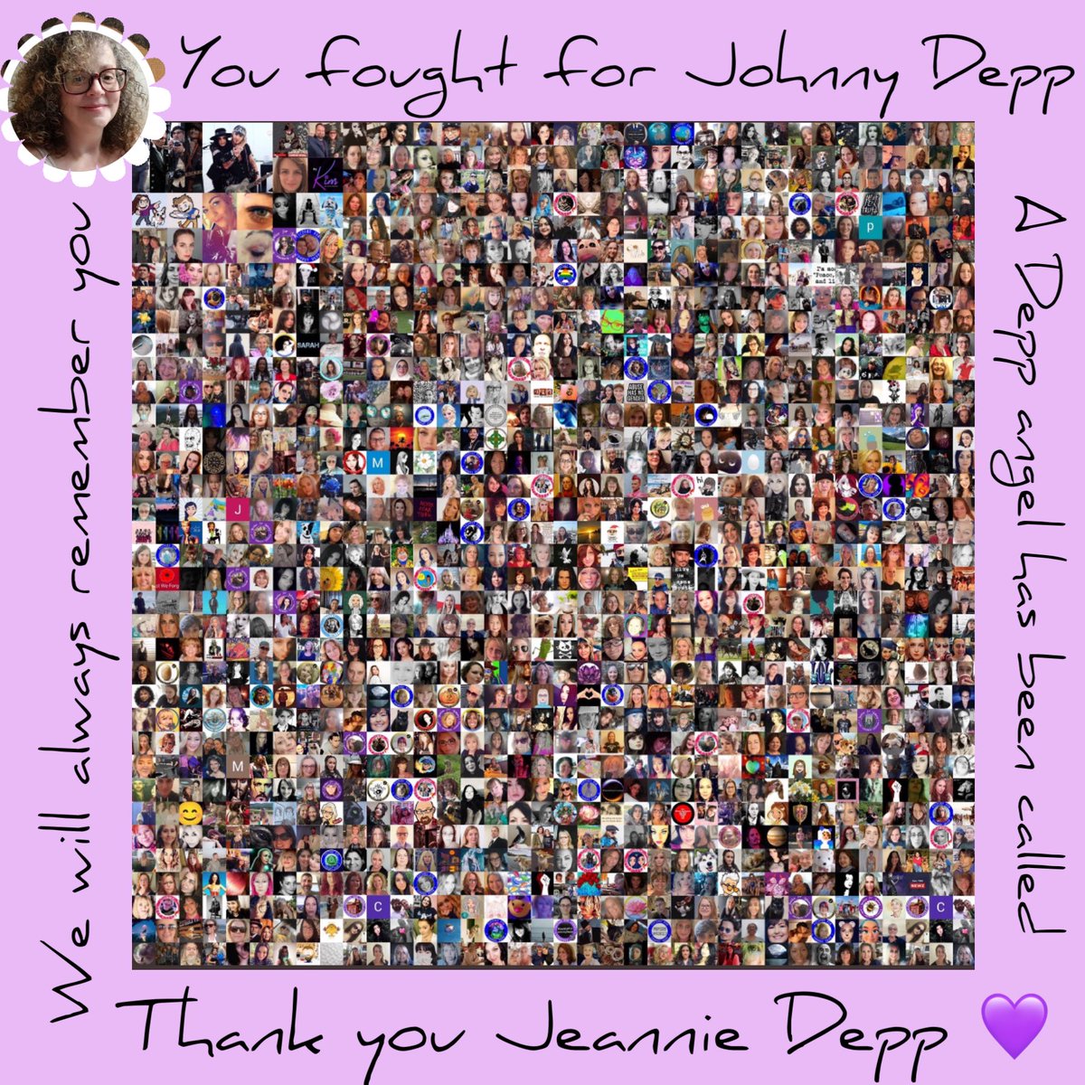 LorEssa123456's tweet photo. In honour of a kind, gentle, brave Depp Warrior called too soon 🦋 We will always remember @Lepplady  who stood for the TRUTH 🦋 Your bravery and commitment was testament to your resolve for justice 🦋 Fly high our Depp Truth Warrior 💜 We stand united and will always miss you 💜 https://t.co/htbwxgiwOC