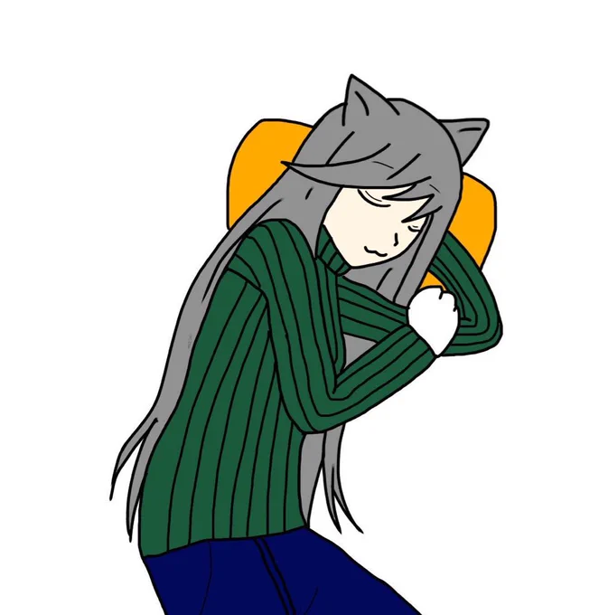 画力はかなわんけど、自分で描いた猫さんが一番良い夢見てそう。 