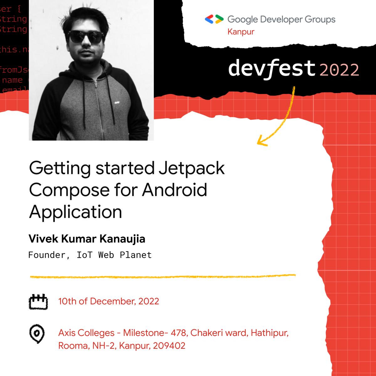 gdg_kanpur's tweet photo. The third speaker from our notable panel: @vivdroid

#gdgkanpur #devfestkanpur #devfest2022 #devfest2022 #googledevelopers #google #developer #speakers https://t.co/nUGww0BRCs