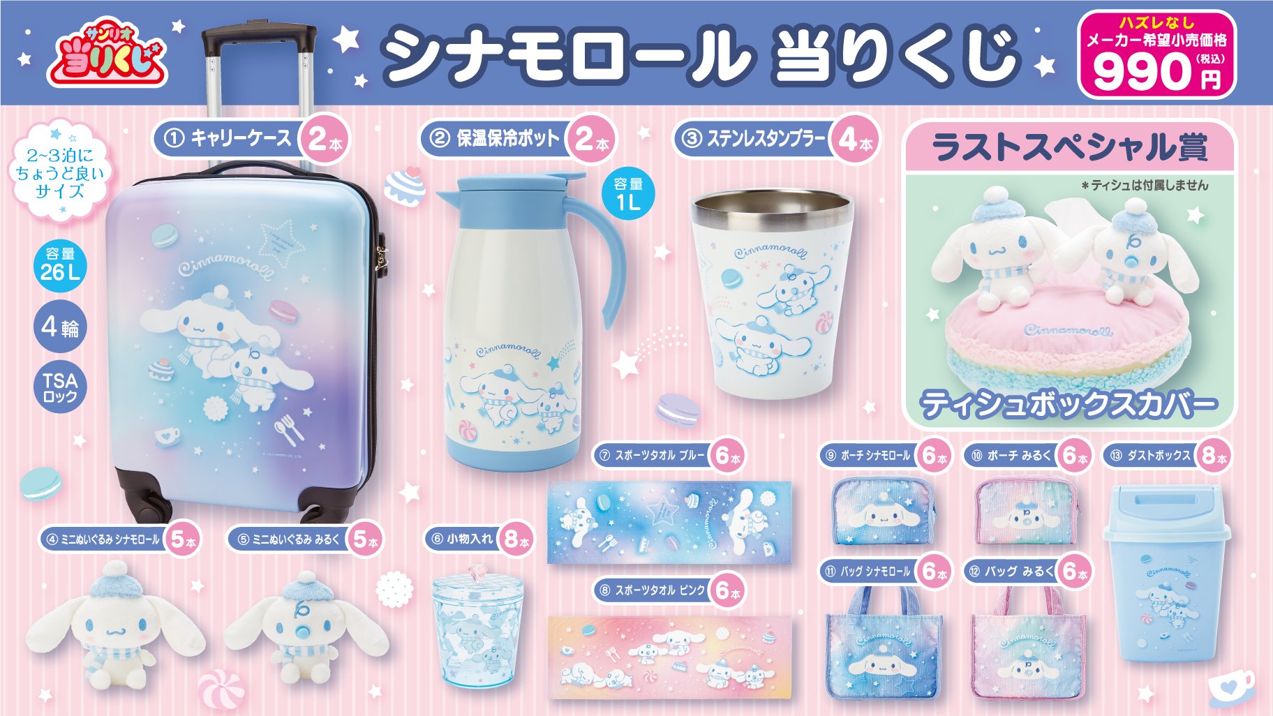 サンリオ 一番くじ 当たりくじ シナモロール