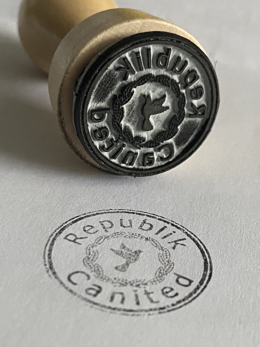 Canited_DFR's tweet photo. We can enjoy something new in our state: a stamp.
It will adorn official state and government documents from today.
#Canited #micronations #New https://t.co/TUP39fVnco