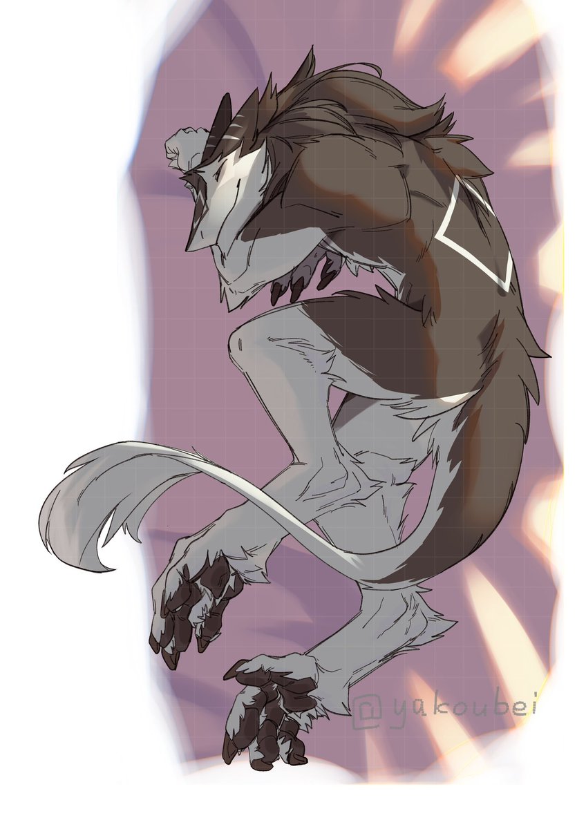 #Sergal #furry #furryart 
晚安(废稿(动作为委托人指定