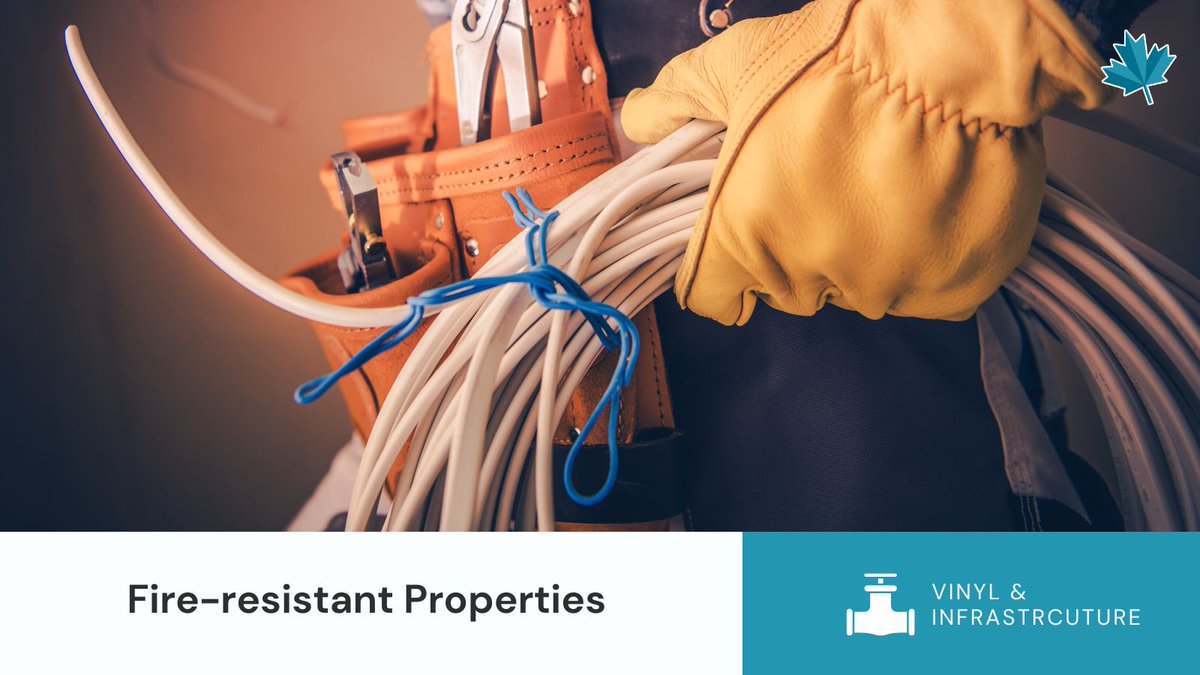 vinylinstitute's tweet photo. It's no wonder PVC is the most used plastic material for building & construction products! PVC boasts fire-resistant properties. The distinguishing characteristics of #RigidPVC in a fire are:
🔥Low combustibility
🔥Slow flame spread
🔥Self-extinguishing https://t.co/9H8DR01QAD