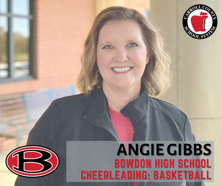 Angie Gibbs is the cluster lead nurse for the Bowdon Schools. In 2017, Mrs. Gibbs began coaching cheerleading at <a href="/BowdonHigh/">Bowdon High School</a>. Angie lives in Bowdon with her husband, Dan Gibbs. She has three children, Daniel, Gracie, and Jessi. #ForksUp #24Strong